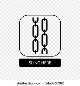Sling here sign. Flat packaging symbol. Mail box icon isolated on transparent background. Mail icon. Vector illustration