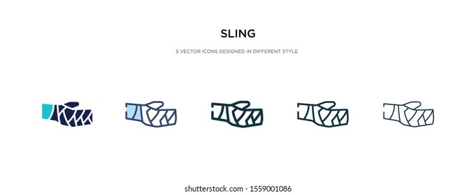 sling icon in different style vector illustration. two colored and black sling vector icons designed in filled, outline, line and stroke style can be used for web, mobile, ui