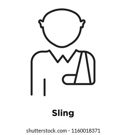 Sling icon vector isolated on white background, Sling transparent sign , sign and symbols in thin linear outline style