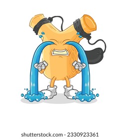 the slingshot crying illustration. character vector