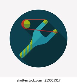 Slingshot flat icon with long shadow,eps10
