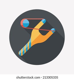 Slingshot flat icon with long shadow,eps10