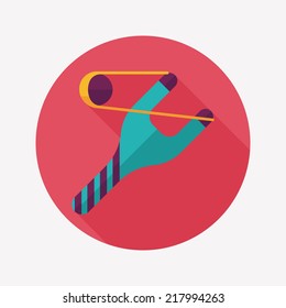 Slingshot flat icon with long shadow,eps10