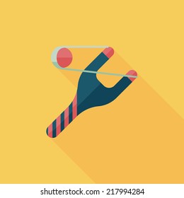 Slingshot flat icon with long shadow,eps10
