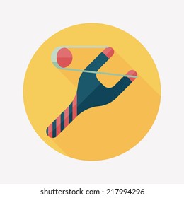 Slingshot flat icon with long shadow,eps10
