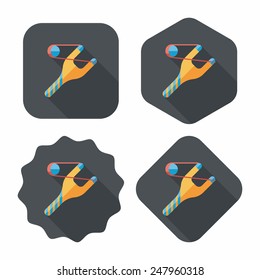Slingshot flat icon with long shadow,eps10