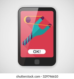 Slingshot flat icon with long shadow,eps10