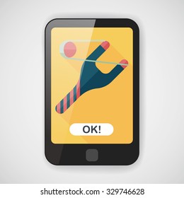 Slingshot flat icon with long shadow,eps10