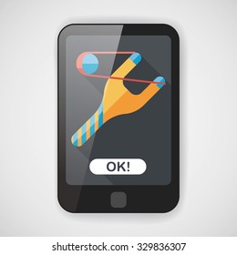 Slingshot flat icon with long shadow,eps10