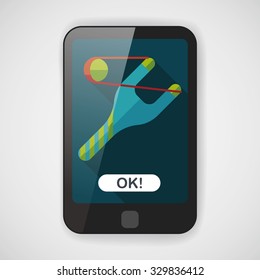 Slingshot flat icon with long shadow,eps10