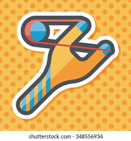 Slingshot flat icon with long shadow,eps10
