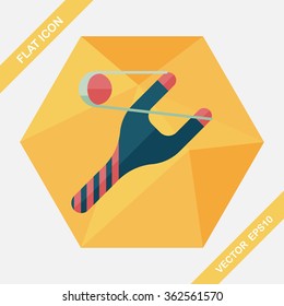 Slingshot flat icon with long shadow,eps10