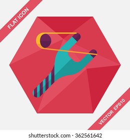 Slingshot flat icon with long shadow,eps10
