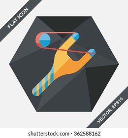 Slingshot flat icon with long shadow,eps10