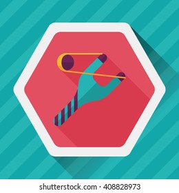 Slingshot flat icon with long shadow,eps10