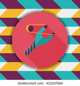 Slingshot flat icon with long shadow,eps10