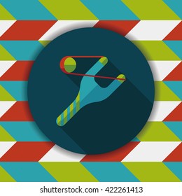 Slingshot flat icon with long shadow,eps10