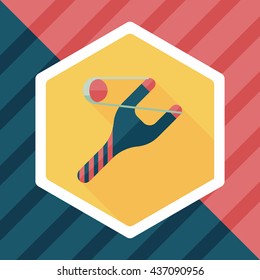 Slingshot flat icon with long shadow,eps10