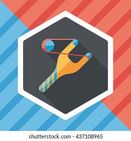 Slingshot flat icon with long shadow,eps10