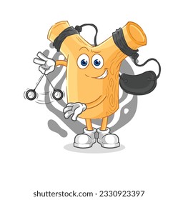 the slingshot hypnotizing cartoon. cartoon mascot vector