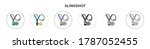 Slingshot icon in filled, thin line, outline and stroke style. Vector illustration of two colored and black slingshot vector icons designs can be used for mobile, ui, web