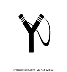Slingshot icon flat sign  vector illustration.