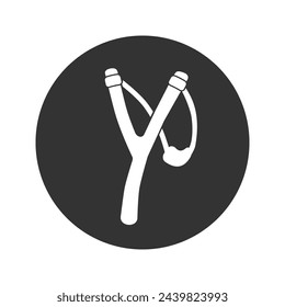 Icono de Slingshot vector de signo plano