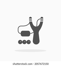 Slingshot-Symbol. Glyph- oder Solid-Stil. Vektorgrafik. Genießen Sie dieses Symbol für Ihr Projekt.