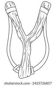 A slingshot in outline and vector format.