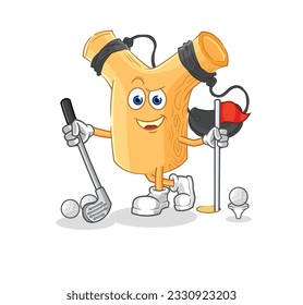 the slingshot playing golf vector. cartoon character