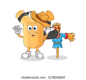 the slingshot with scarecrows cartoon character vector