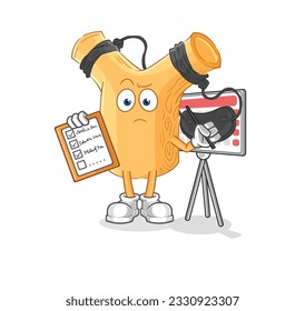 el vector de lista de programación de slingshot. personaje de caricatura
