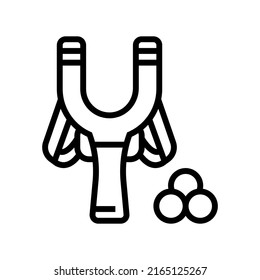 slingshot toy line icon vector. slingshot toy sign. isolated contour symbol black illustration