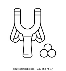 slingshot toy line icon vector. slingshot toy sign. isolated contour symbol black illustration