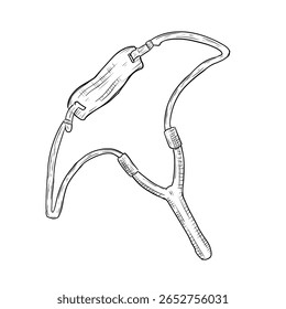 slingshot vector sketch line art hand drawn illustration 