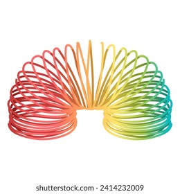 Slinky. Un objeto de los 90, 80. Retro. Icono aislado en fondo blanco.