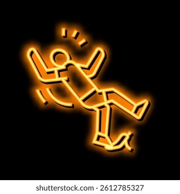 slip banana peel neon light sign vector. slip banana peel illustration