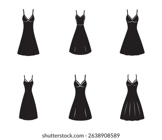 slip dress sketch icon silhouette vector illustration