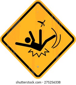 slip and fall on a banana skin,caution sign 