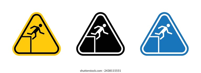 Rutschgefahr-Warnschild. Vorsicht bei rutschigen Böden und Nasssturzrisiken.