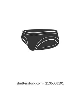 Slip Icon Silhouette Illustration. Underpants Cloth Masculine Vector Graphic Pictogram Symbol Clip Art. Doodle Sketch Black Sign.