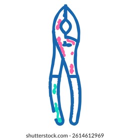 slip joint pliers doodle icon sketch vector. slip joint pliers sign. isolated symbol illustration