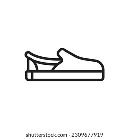 Slip On Shoe Outline Icon Vector Illustration