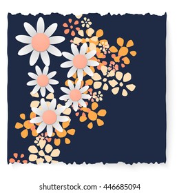 Slip of paper and different flowers