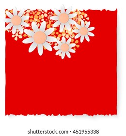 Slip of paper and different flowers