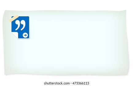 Slip of paper and icon of quotation mark