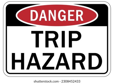 Slip and trip hazard sign and labels