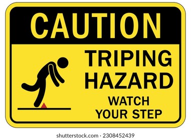 Slip and trip hazard sign and labels