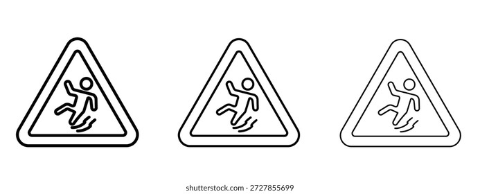 Slip Warning sign vector Logo Design Template. Editable Stroke graphics.