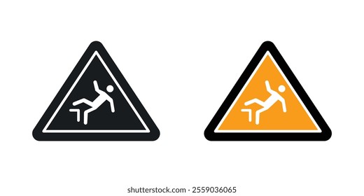 Slip Warning sign vectors in black and colored version